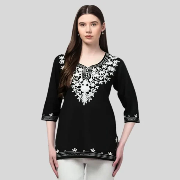 Embroidery kurta for women (Black)