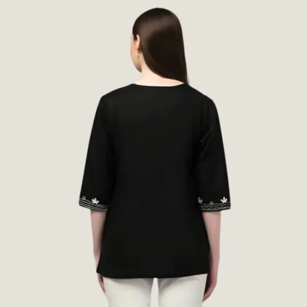 Embroidery kurta for women (Black) - Image 2