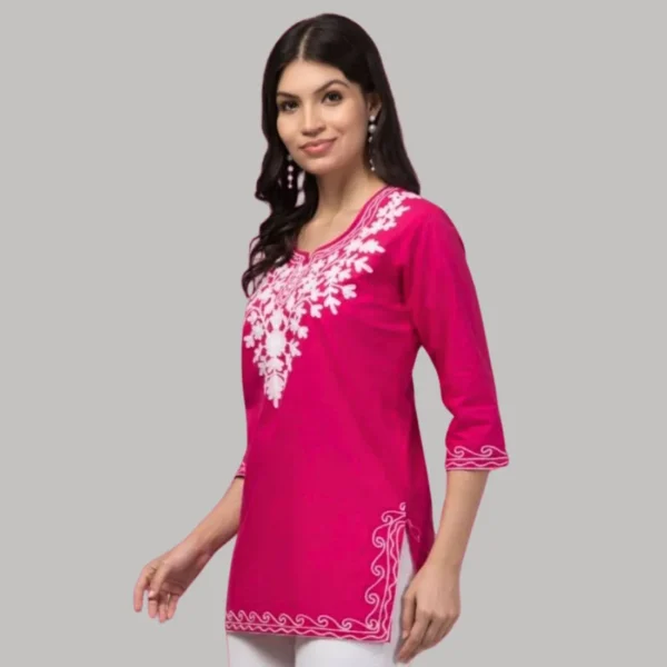 Embroidery kurta for women (Pink)