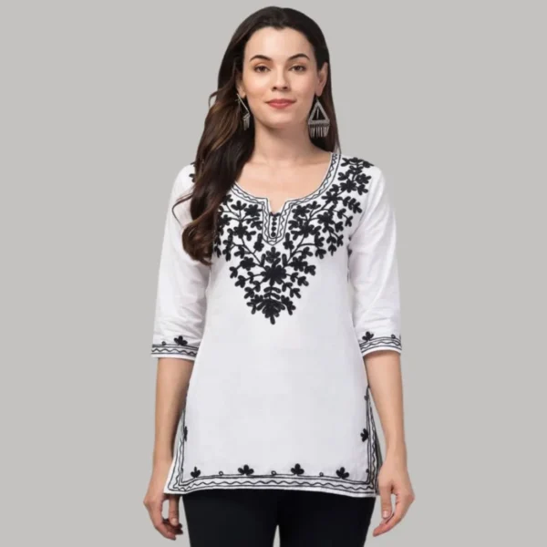 Embroidery kurta for women (White)