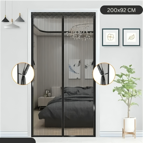 Magnetic Mosquito Net Door – Hands-Free Mesh Screen with Self-Closing Magnets | Keeps Bugs Out, Lets Fresh Air In | Easy Installation & Pet-Friendly